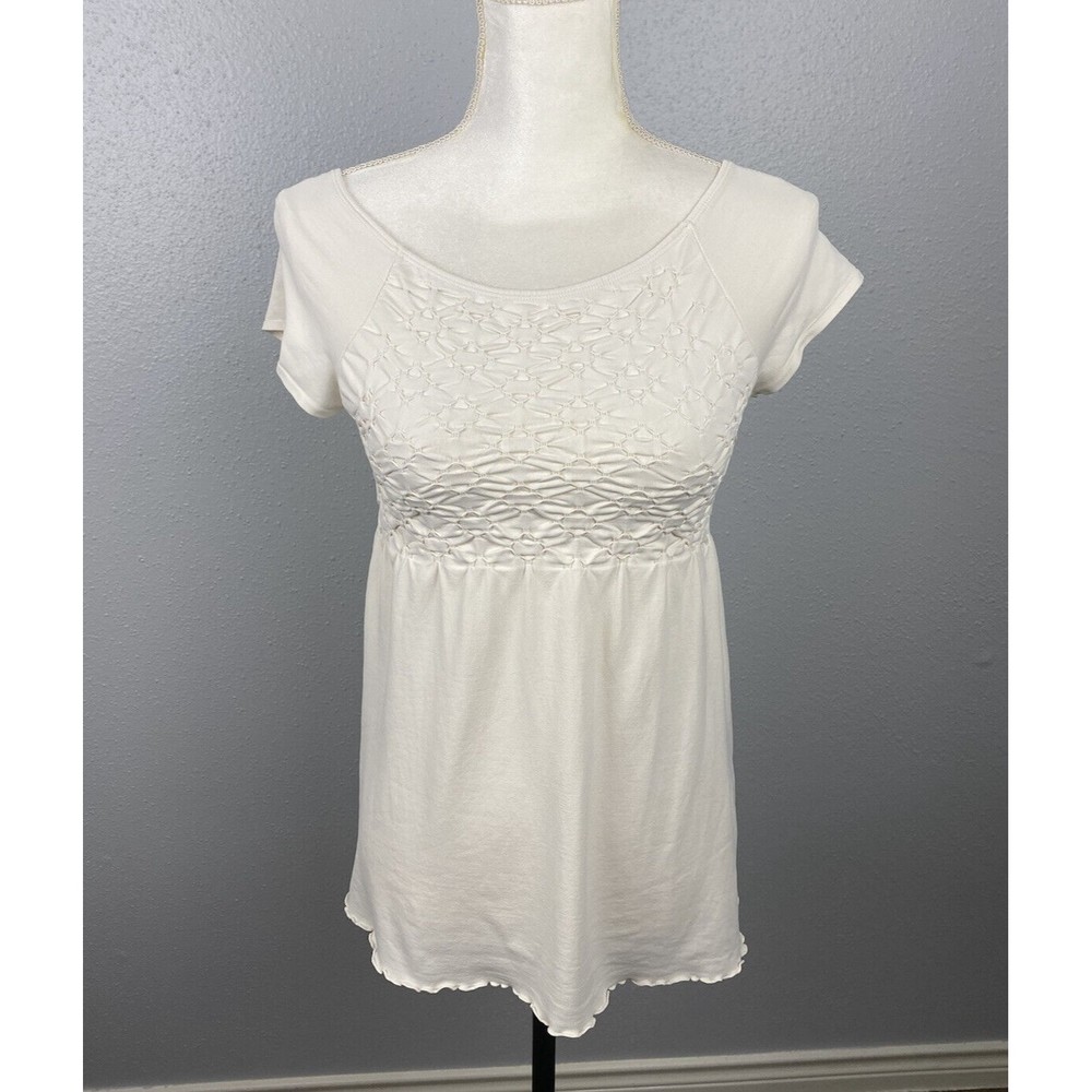 Last Tango Womens Size S/M Nylon Lycra White Blouse Stretch Top
